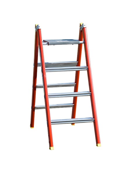 Escabeau double 4 marches en aluminium ED4