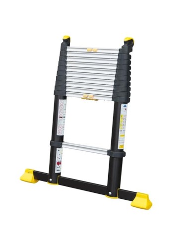 Echelle télescopique 11 barreaux 3m45 dépliée Echelle télescopique 11 barreaux 3m45 dépliée
