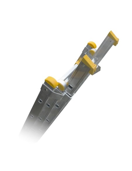 Echelle transformable 3 plans. Détail patins