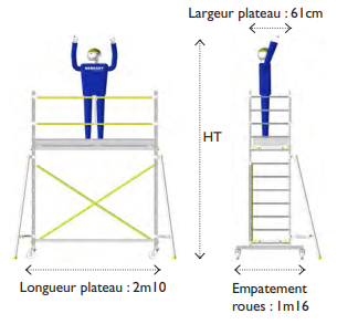 Schéma escabeau professionnel Neressy